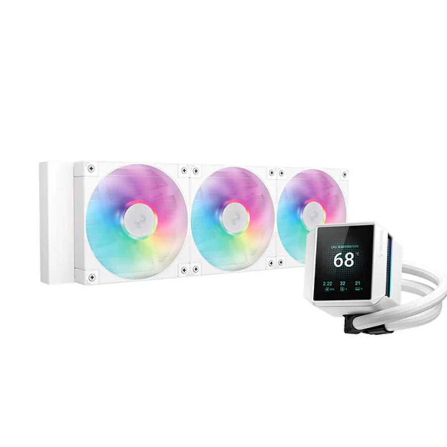DeepCool MYSTIQUE 360 WH ARGB High-Performance Liquid Coolers, 5th Gen Pump 360mm Radiator, 2.8' 640x480 TFT Screen
