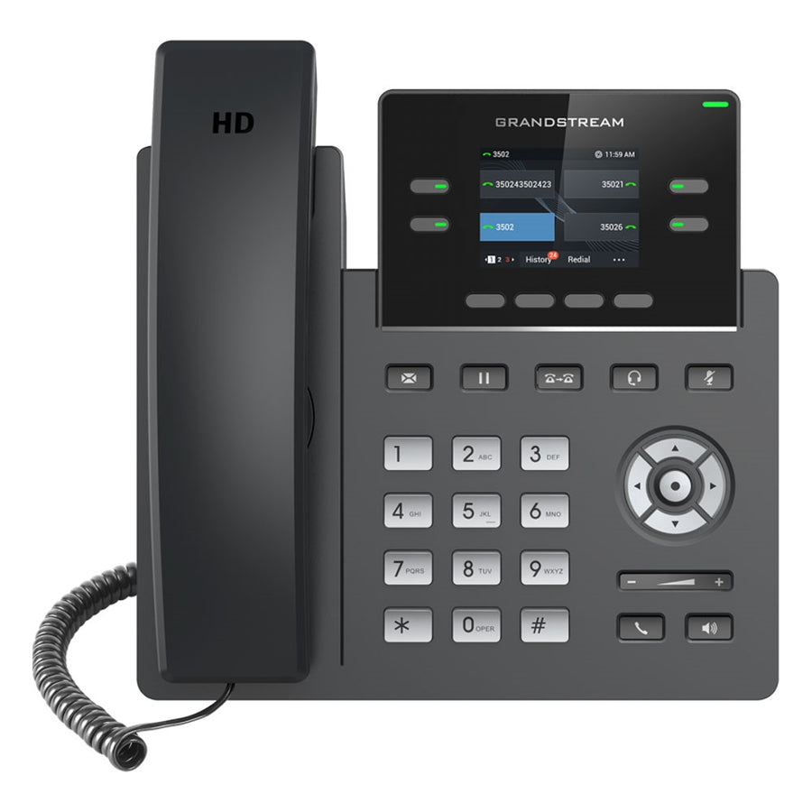 *LS* Grandstream GRP2612G Carrier Grade 4 Lines, 4 SIP Accounts, 5-way audio conference, 2.4 inch Color LCD (320x240), HD Audio *LAST STOCK*