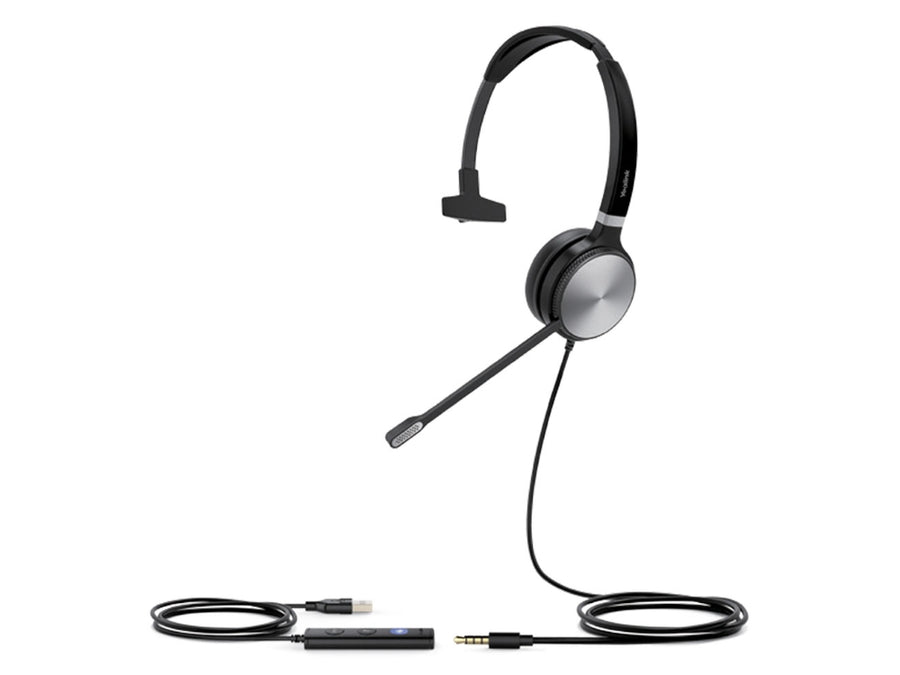 Yealink UH36 Mono USB Wired Headset, Noise Cancelling Headset, USB-C/3.5mm Connections, UC Designed, Simple Call Management, HD Voice, LED