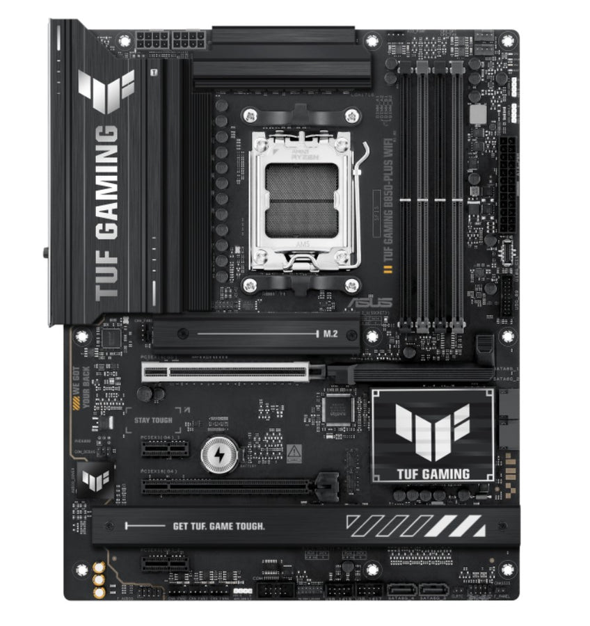 ASUS TUF GAMING B850-PLUS WIFI (AM5) ATX Motherboard 4x DDR5 192GB, 1x PCIe 5.0 x16 slot, 3 xM.2 slots, 4x SATA, Wi-Fi 7, Realtek 2.5Gb Ethernet