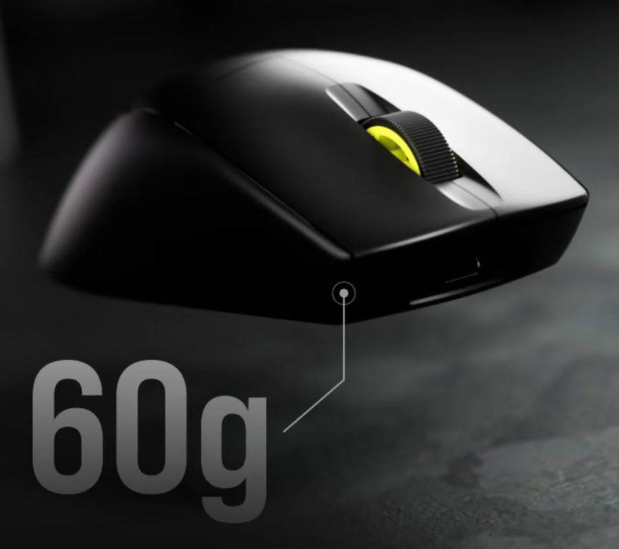 Corsair M75 Air Slipstrem Wireless up to 34hrs and 100hrs with BT. 60g, 26,000 DPI Optical Sensor, iCUE Software. Gaming Mouse Black