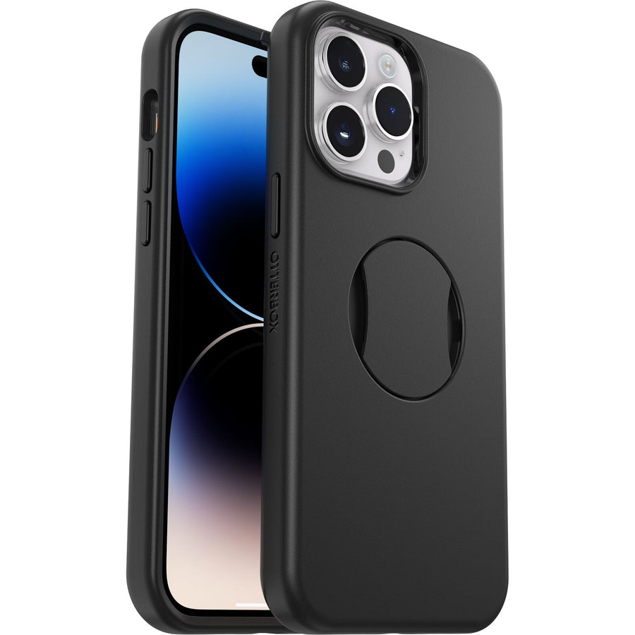 OtterBox OtterGrip Symmetry MagSafe Apple iPhone 14 Pro Max Case Black - (77-89363), DROP+ 3X Military Standard, Integrated Grip, 7 Years Warrant