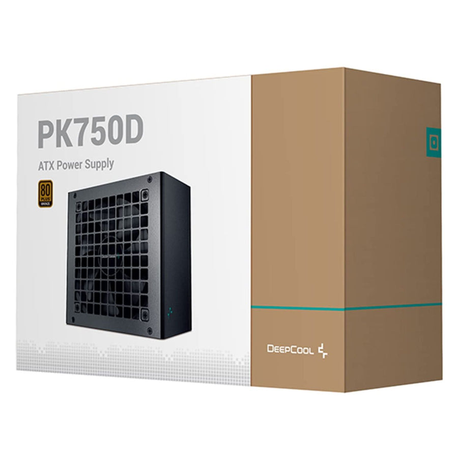 DeepCool PK750D 750W 80+ Bronze Power Supply Unit, 120mm Fan, Taiwan Capacitor, DC to DC, ATX12V V2.4, 100,000 MTBF, 85% Efficiency 5YW