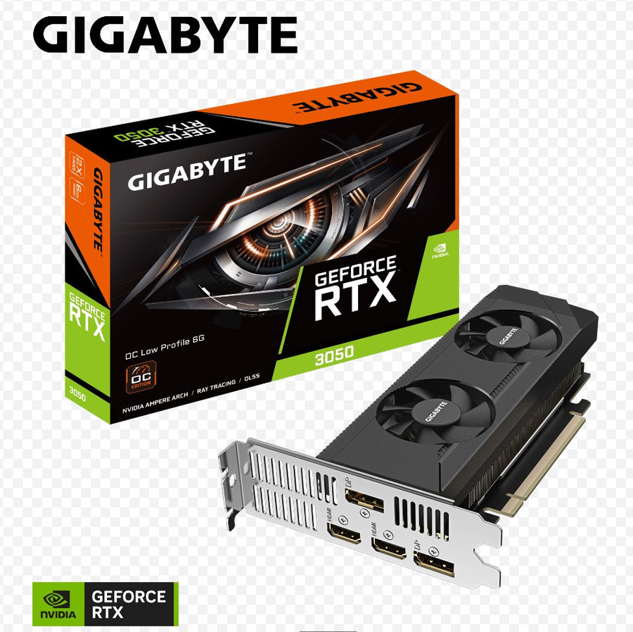 Gigabyte GeForce RTX™ 3050 OC Low Profile 6G, GeForce RTX™ 3050, 1477 MHz , 6 GB, GDDR6, PCI-E 4.0, HDMI 2.1 *2