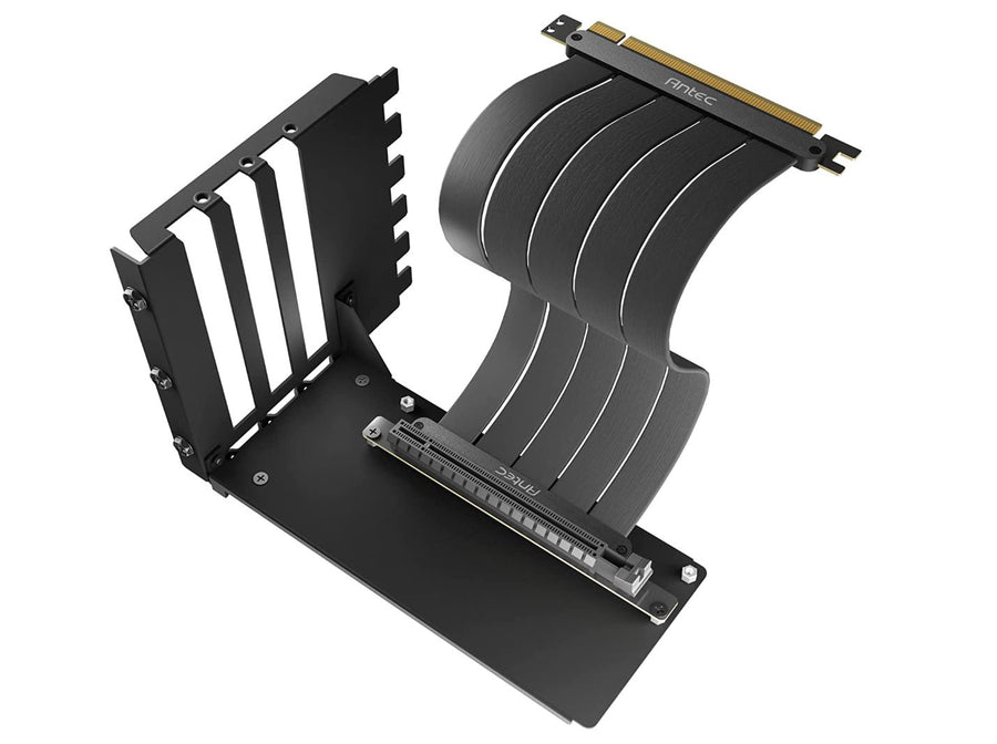 Antec Vertical PCI Bracket and PCI-E 4.0 Cable Kit (200mm) Black. Universal 5070 & 7000x. Premium Gold Plated + 180 degrees Ultra Flexible Cable