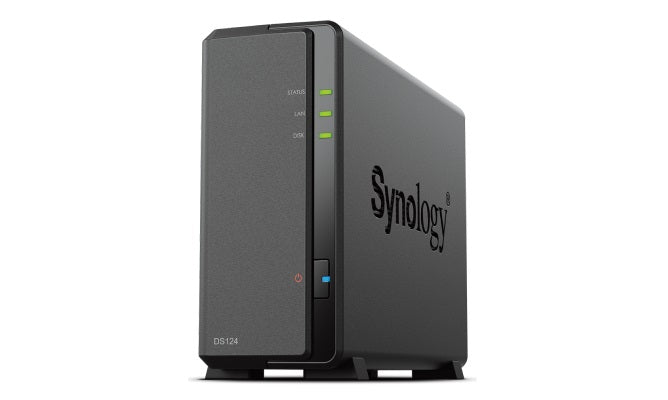 Synology DiskStation DS124 1-Bay 3.5' Diskless 1xGbE NAS (Tower) , Realtek RTD1619B 64-bit 4-core 1.7 GHz  1 GB DDR4 non-ECC  2-year hardware warranty