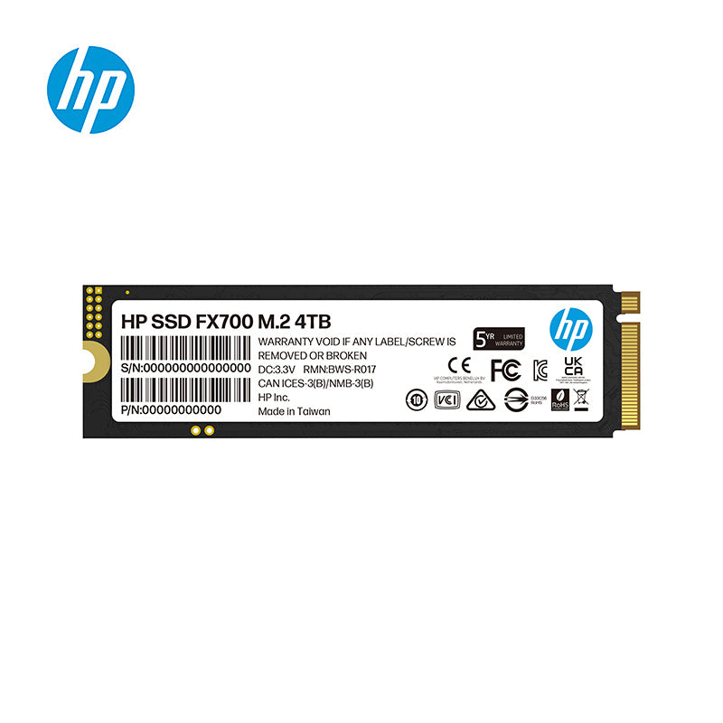 HP FX700 4TB PCIe Gen 4x4 M.2 NVMe 2.0 SSD 7200MB/s & 6200MB/s Low power consumption