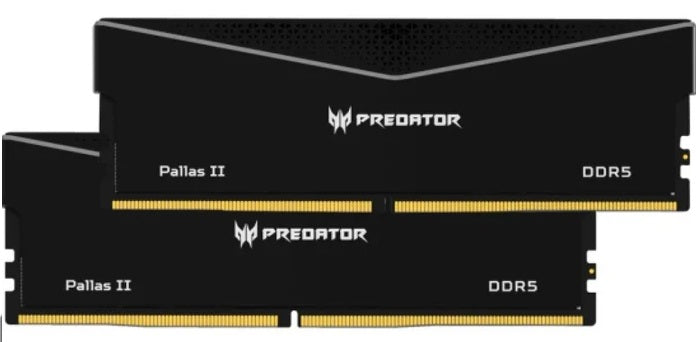 PREDATOR PALLASII DDR5 64GB Black 32GBx2 6000Mhz 1R8 CL30 Supports Intel XMP 3.0 and AMD EXPO CL30