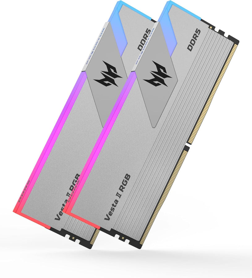 PREDATOR VESTAII 32GB 16GBx2 Silver RGB DDR5 Memory 6400Mhz 1R*8 CL32