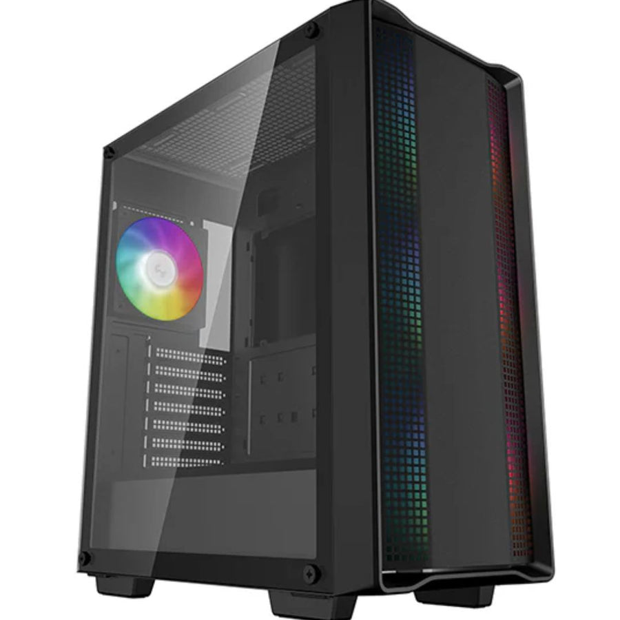 DeepCool CC560 ARGB V2 Mid-Tower Case Full-Sized Tempered Glass Window, 4 x Pre-installed A-RGB Fans 120mm, 2x 3.5' Drive Bays,7 Expansion Slots