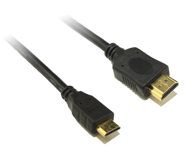 8Ware Mini HDMI to High Speed HDMI Cable 2m Male to Male 1.4v 28 AWG Standard HDMI Male to Male