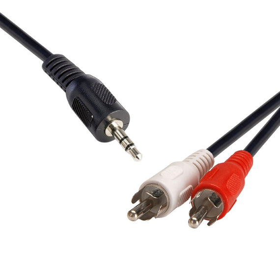 8Ware 3.5 Streo Plug to 2 x RCA Plug Male to Male Vadio Cable for Multi Device 1.5m Cable
