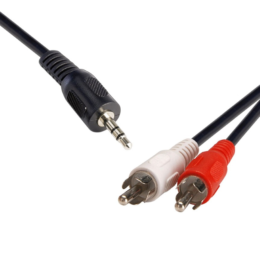 8Ware 3.5 Streo Plug to 2 x RCA Plug Male to Male Vadio Cable for Multi Device 1.5m Cable