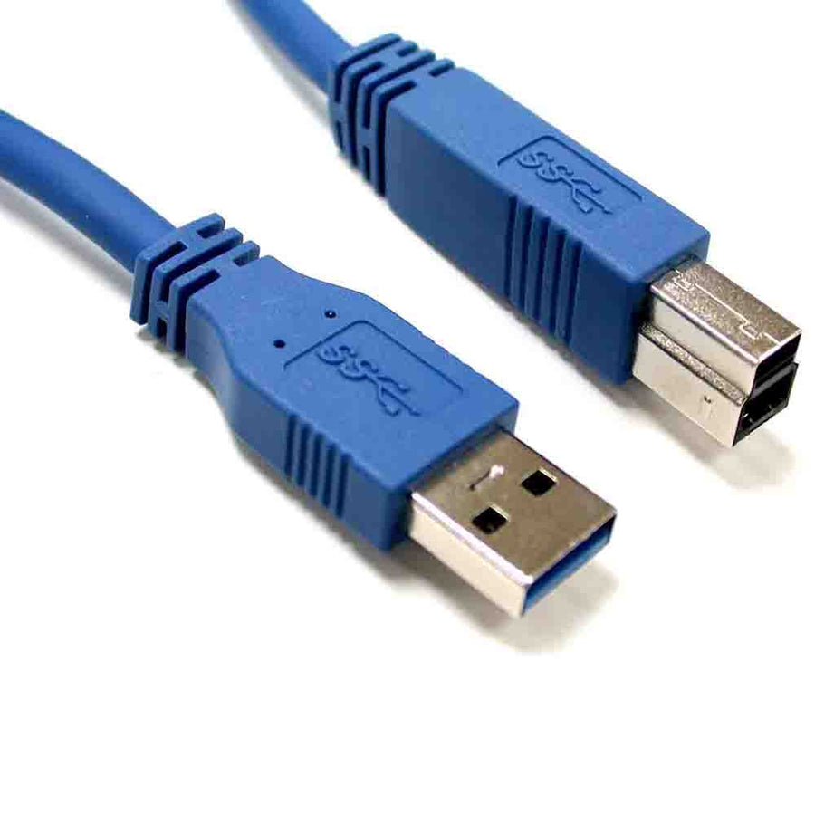 8Ware USB 3.0 Printer Cable 1m Type A to Type B Male to Male for External HDD Hard Drive Printer Scanner USB Hub Docking Station Blue Color