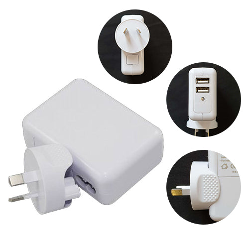 Astrotek USB Travel Wall Charger AU Power Adapter Plug 5V 2.1A 100V-240V 2 Ports White Colour for iPhone Samsung Smartphones & USB Devices ~CBAT-USB-P