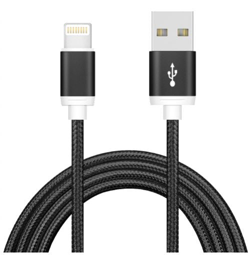 Astrotek 1m USB Lightning Data Sync Charger Black Cable for iPhone X 9 8 7S 7 Plus 6S 6 Plus 5 5S iPad Air Mini iPod