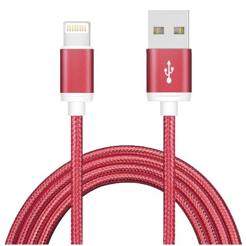 Astrotek 1m USB Lightning Data Sync Charger Red Color Cable for iPhone X 9 8 7S 7 Plus 6S 6 Plus 5 5S iPad Air Mini iPod