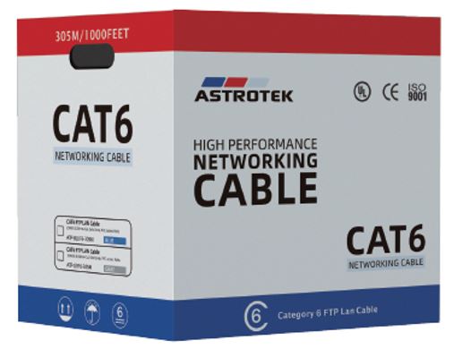 Astrotek CAT6 FTP Cable 305m Roll - Blue Full 0.55mm Copper Solid Wire Ethernet LAN Network 23AWG 0.55cu Solid 2x4p PVC Jacket