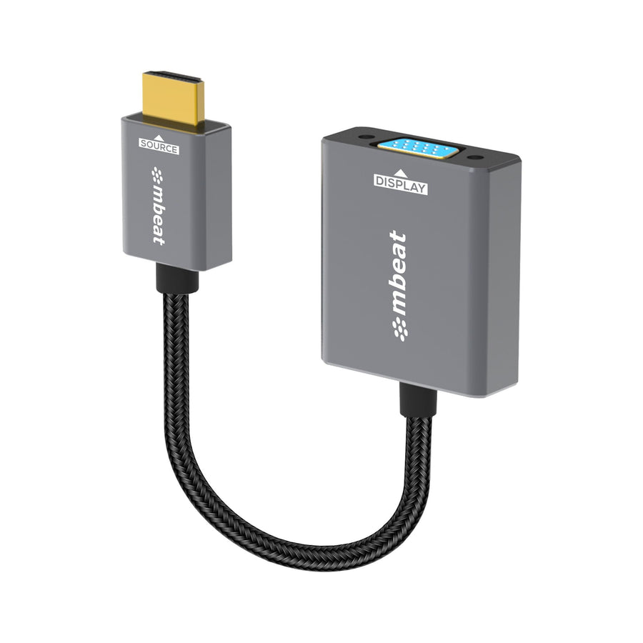 mbeat Tough Link HDMI to VGA Adapter  HDMI Support Version: 2.1  Cable Length: 15cm  Up to 1080p@60Hz (1920×1080).Package Weight: 61.7g