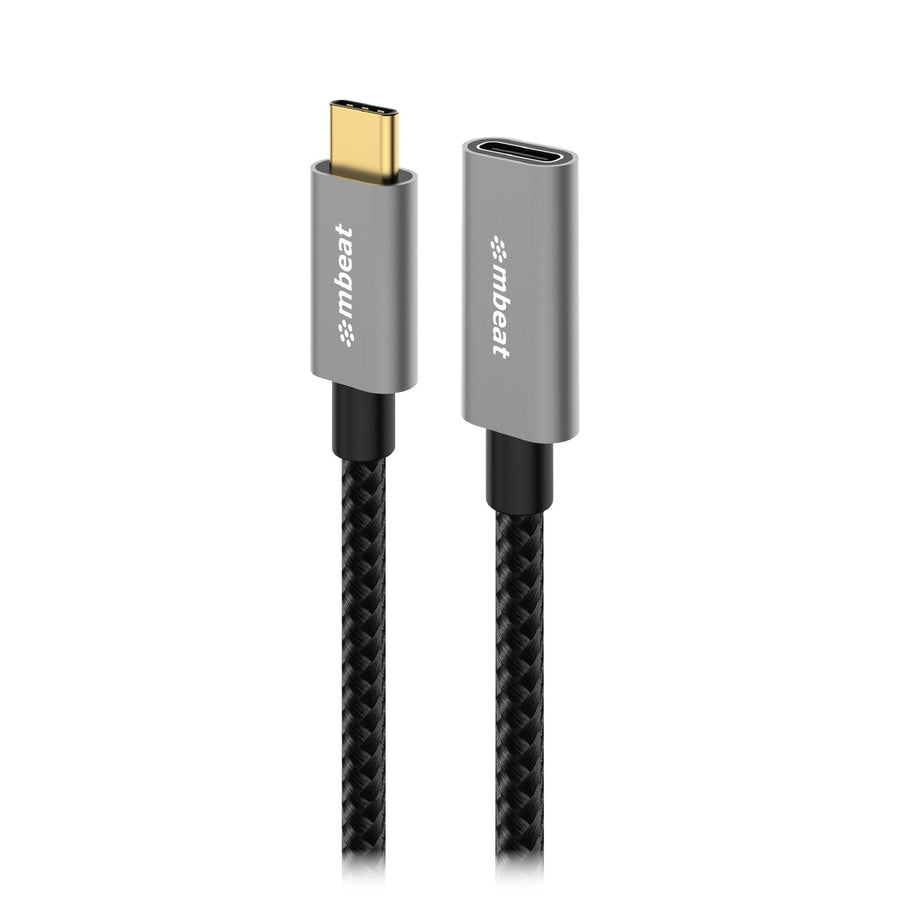 mbeat Tough Link 1m USB 3.2 Gen2 USB-C Extension Cable - Space Grey Video Resolution: Maximum 4K/60Hz Material: Aluminium Housing, Nylon Braided