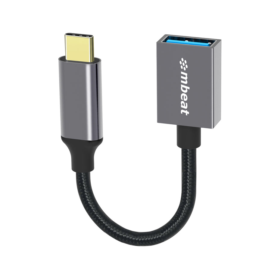 mbeat 'Tough Link' USB-C to USB 3.0 Adapter with Cable - Space Grey Package Weight: 25g Cable Length: 15cm