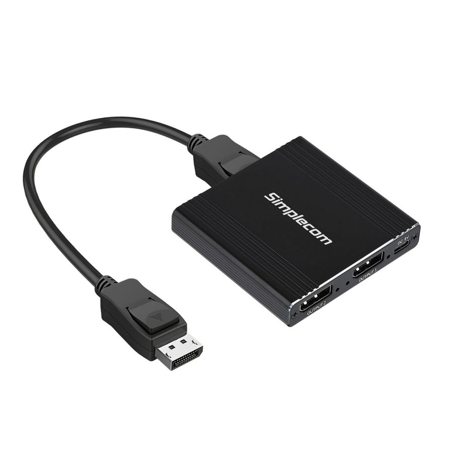 Simplecom CM214 DisplayPort Splitter 1 IN 2 OUT MST Hub for Dual Extended Screens 4K DP 1.4