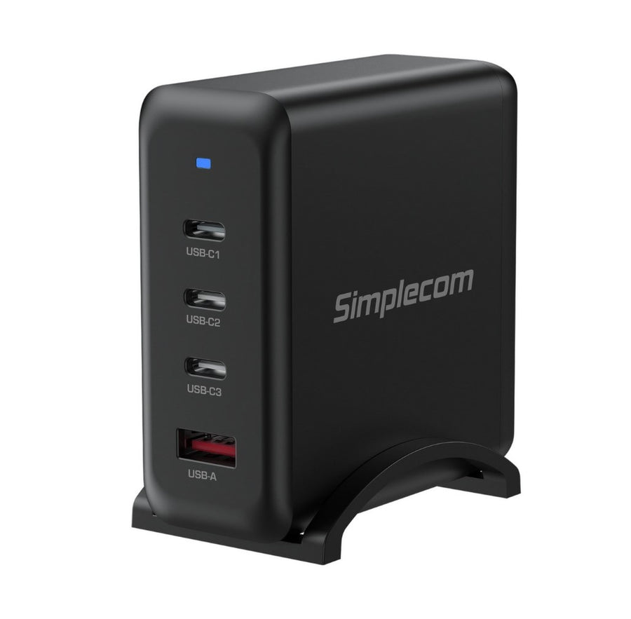 Simplecom CU400 4-Port PD 100W GaN Fast Charger 3xUSB-C + USB-A for Phone Tablet Laptop