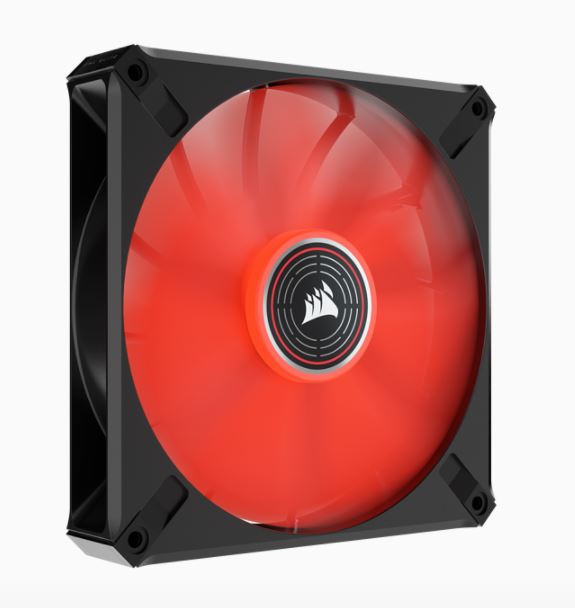 Corsair ML ELITE Series, ML140 LED ELITE, 140mm Magnetic Levitation Red LED Fan with AirGuide, Single Pack(LS)