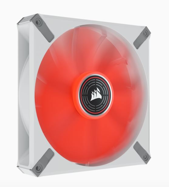 Corsair ML ELITE Series, ML140 LED ELITE WHITE, 140mm Magnetic Levitation Red LED Fan with AirGuide, Single Pack(LS)