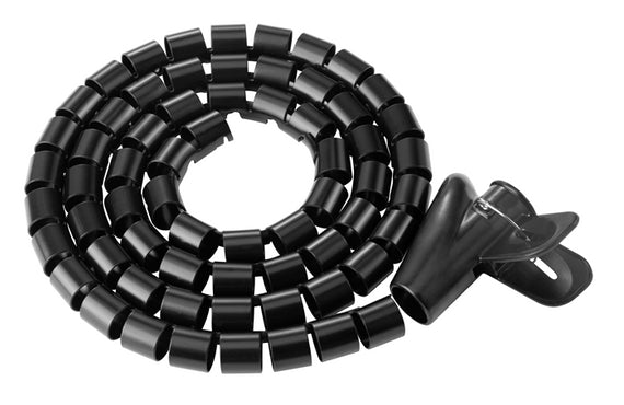 Brateck 15mm/0.59' Diameter Coiled Tube Cable Sleeve Material Polyethylene(PE) Dimensions 1000x15mm - Black(LS)