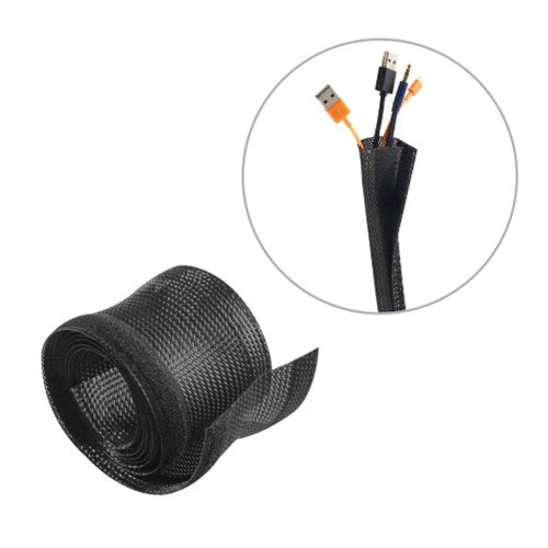 Brateck Flexible Cable Wrap Sleeve with Hook and Loop Fastener (135mm/5.3' Width) Material Polyester Dimensions 1000x135mm -  Black(LS)