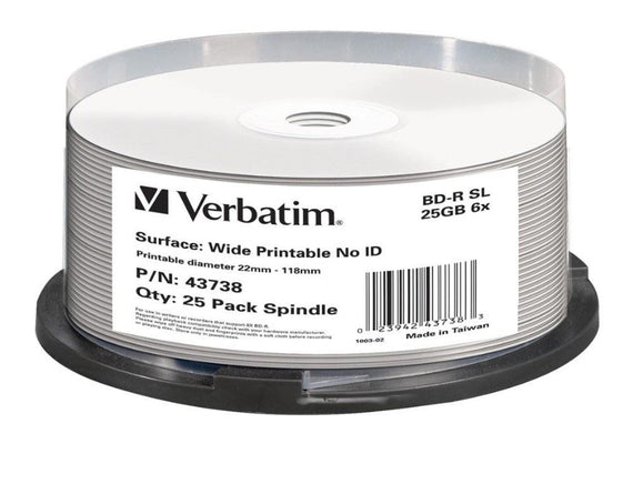 Verbatim Blu-Ray BD-R 25pk 25GB, 6x, Spindle