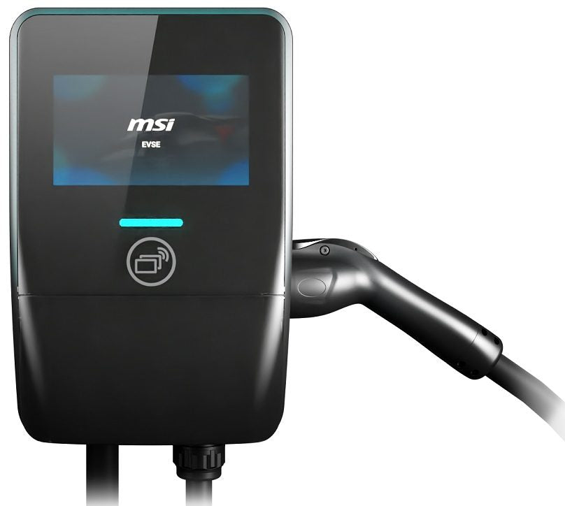 MSI Smart EV Charger EV Premium, Single Phase 32A, 7.4KW ,5M Type 2 Charging gun,  7' IPS,  IP55 (Charger) / IP67 (charging gun)