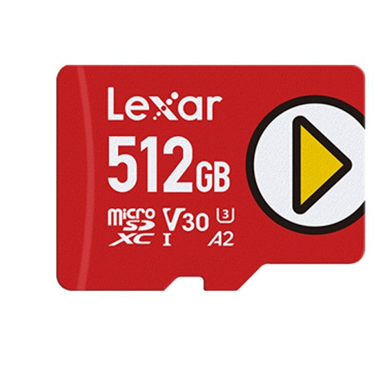 Lexar PLAY microSDXC™ UHS-I card 512GB Class 10, U3, V30, A2, up to 205MB/s read, up to 140MB/s write 512GB – Class 10, U3, V30, A2, up to 205MB/s rea