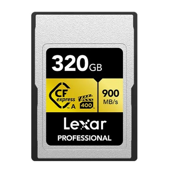 Lexar Professional  CFexpress ™Type  A  card Gold series 320GB -- CFexpress Type A Professional  Gold Series, up to  900MB/s read, 800MB/s write