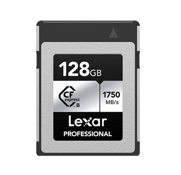 Lexar Professional CFexpress™ Type B card Silver Series 128GB—Up to 1750MB/s read, up to 1300MB/s write,minimum sustained write speed 480MB/s1