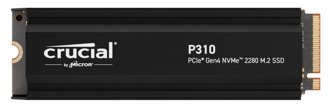 Crucial P310 2TB Gen4 2280 NVMe SSD w Heatsink 7100/6000 MB/s R/W 440TBW 1000K/1200K IOPS 1.5M hrs MTTF Full-Drive Encryption M.2 PCIe4 5yrs