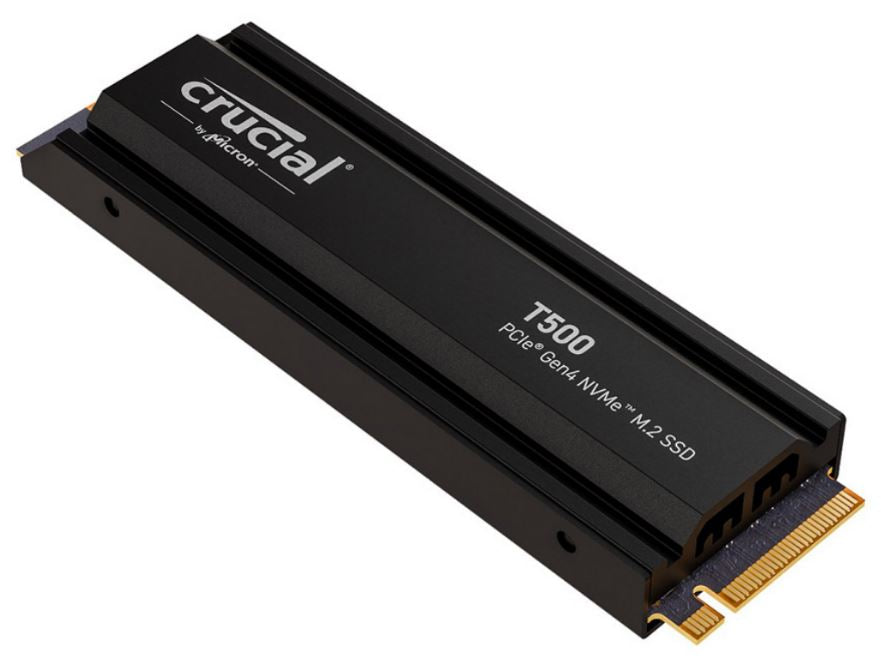 Crucial T500 1TB Gen4 NVMe SSD Heatsink - 7300/6800 MB/s R/W 600TBW 1440K IOPs 1.5M hrs MTTF Acronis True Image Adobe Creative Cloud for PS5 ~MZ-V8P