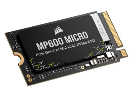 Corsair Force MP600 MICRO 1TB M.2 2242 NVMe SSD 5100/4300MB/s 600K/890K 600TBW 1.5M MTTF AES 256-bit for Lenovo Legion Go Valve Steam Deck Rog Ally