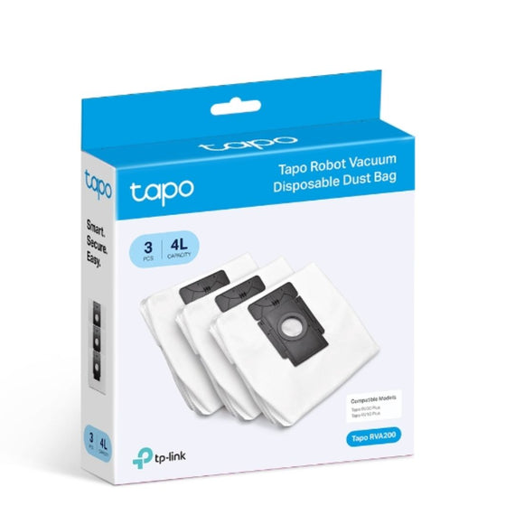 TP-Link Tapo RVA200 Tapo Robot Vacuum Disposable Dust Bag Compatible Models: Tapo RV30 Plus/RV30C Plus/RV30C Mop Plus/ RV20 Mop Plus/RV20 Plus/RV10 Pl