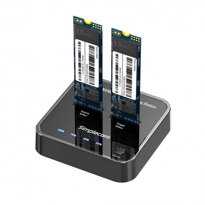 (LS) Simplecom SD550 USB 3.2 Gen2 to Dual Bay NVMe M.2 SSD Docking Station Duplicator Offline Clone (LS> SD550v2)