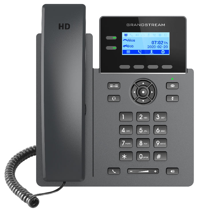 *LS Grandstream GRP2602P Carrier Grade 2 Line IP Phone, 4 SIP Accounts, 132x48 Backlit Screen, HD Audio, Powerable Via POE, 5 way Conference,  1Yr Wty