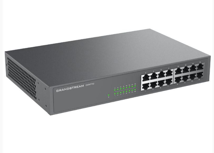 Grandstream IPG-GWN7702 Unmanaged Network Switch With 16 Ports Of Gigabit Ethernet Connectivity