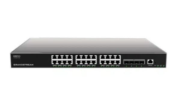 *LS* Grandstream IPG-GWN7813 Layer 3 network switch with 24 RJ45 Gigabit Ethernet ports for copper plus four 10 Gigabit SFP+ ports for fiber