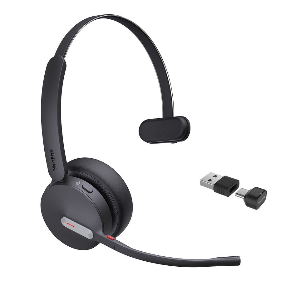 Yealink BH70 Bluetooth Wireless Mono Headset UC, 3 mic noise cancellation Talk time up to 35h BT51 C Dongle with Type A Adaper Comfort Wearing