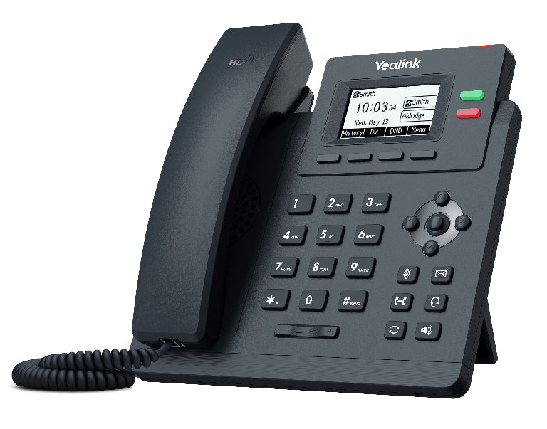 Yealink T31G 2 Line IP phone Basic Desk Phone, 132x64 LCD, Dual Gigabit Ports, PoE. No Power Adapter included, Zoom, HD Voice, 5-Way Local Conference