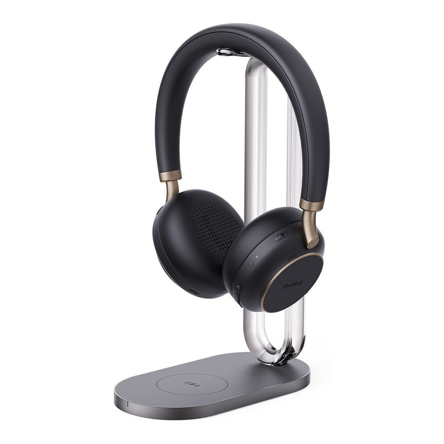 Yealink BH76 Teams ANC Bluetooth Headset With Charging Stand, Black, USB-A, Includes Charging Stand, Rectractable Microphone Up to 35 hours