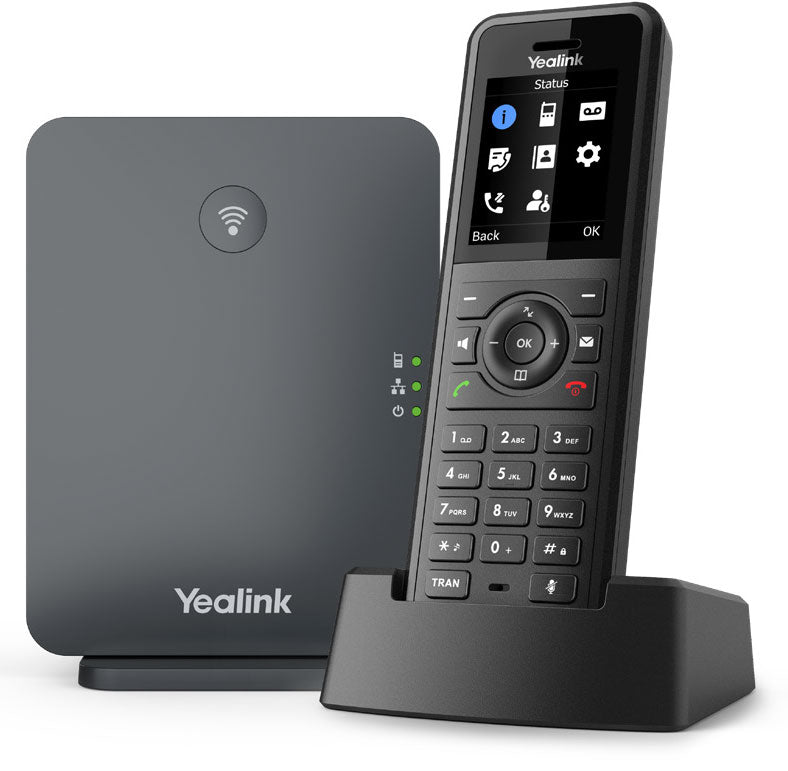 Yealink W77P High-Performance IP DECT Solution including W57R Rugged Handset And W70B Base Station, Up To 20 Simultaneous Calls, Noise Cancellation