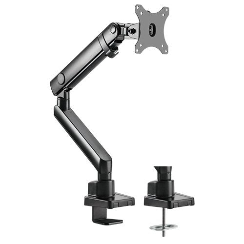 Brateck Single Monitor Aluminium Slim Mechanical Spring Monitor Arm Fit Most 17'-32' Monitor Up to 8kg per screen VESA 75x75/100x100 (LS)