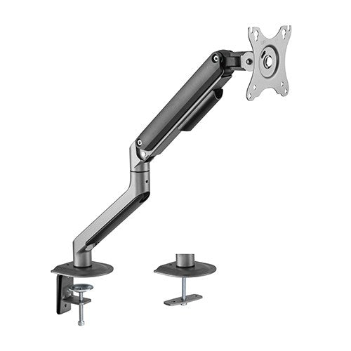 Brateck Single Monitor Economical Spring-Assisted Monitor Arm Fit Most 17'-32' Monitors, Up to 9kg per screen VESA 75x75/100x100  Space Grey (LS)